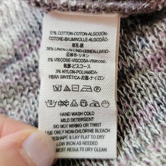 Free People Size Small Linen Oversized Relaxed Poncho Cardigan Sweater Lagenlook - Picture 6 of 7